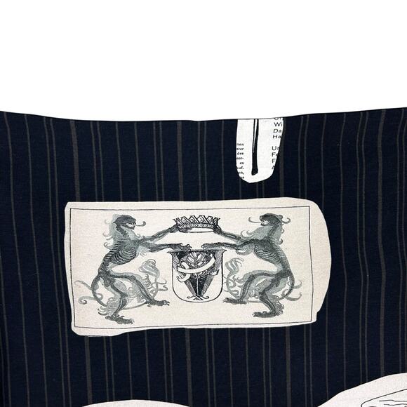 Elliss Pinstripe Cutout Cowl Top Black White Tank Witchy Goth Blouse Medium - Picture 11 of 12